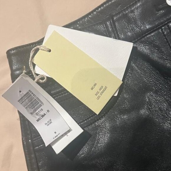 Aritzia Wilfred The Melina High-waisted Vegan Leather Pants in Black Size 6 NWT - Picture 12 of 13